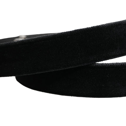 Dolce & Gabbana Black Suede Silver Tone Metal Buckle Men Belt
