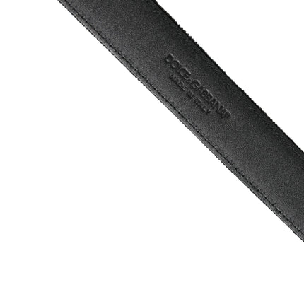 Dolce & Gabbana Black Suede Silver Tone Metal Buckle Men Belt