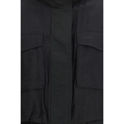 PINKO Black Nylon Sleeveless Jacket