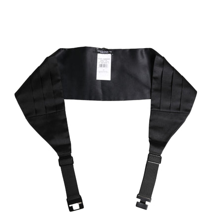 Dolce & Gabbana Black 100% Silk Wide Belt Waist Cummerbund