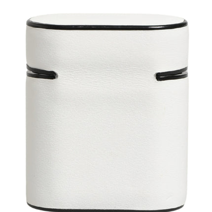 Dolce & Gabbana White Calf Leather Logo Print Flip Holder  Airpods Case