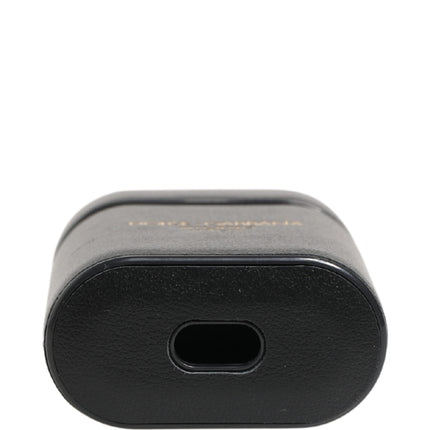 Dolce & Gabbana Black Calf Leather Logo Print Flip Holder Airpods Case