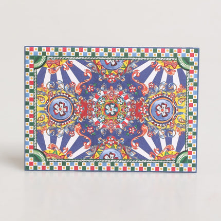 Dolce & Gabbana Multicolor Carretto Siciliano Envelope Post Card Holder