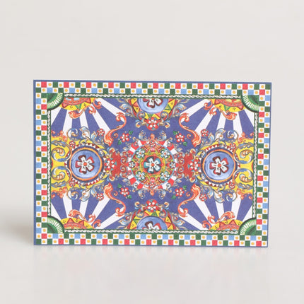 Dolce & Gabbana Multicolor Carretto Siciliano Envelope Post Card Holder