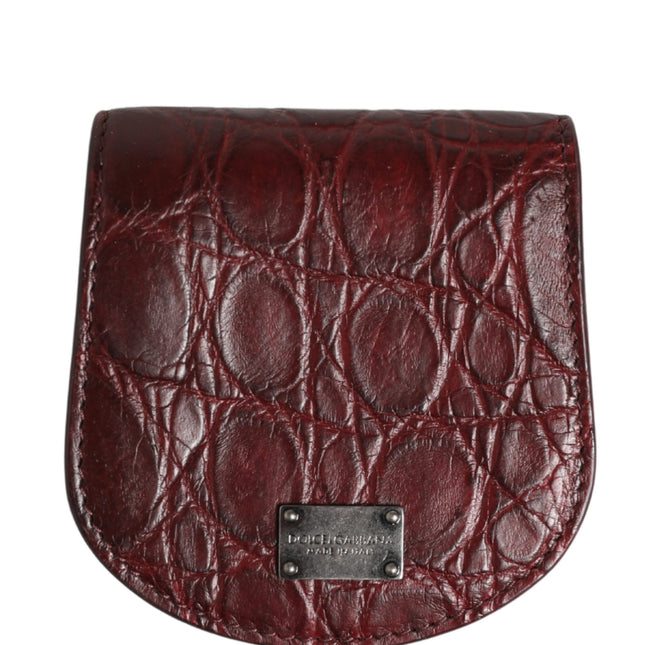 Dolce & Gabbana Burgundy Exotic Skin Condom Case Holder Pocket Wallet