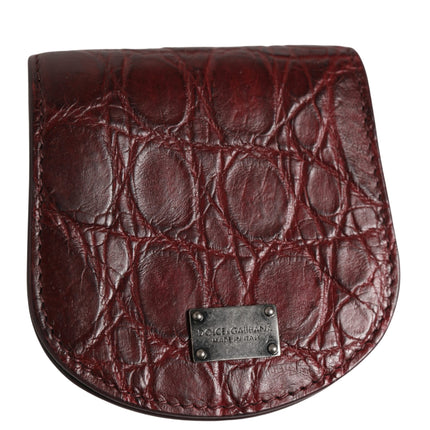 Dolce & Gabbana Burgundy Exotic Skin Condom Case Holder Pocket Wallet