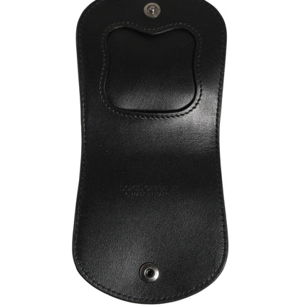 Dolce & Gabbana Black Exotic Skin Condom Case Holder Pocket Wallet