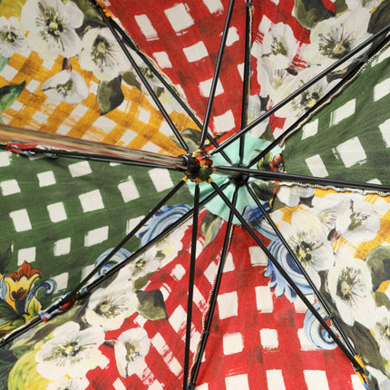 Dolce & Gabbana Multicolor Carretto Siciliano Print Collapsible Umbrella