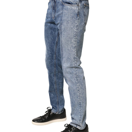 Dolce & Gabbana Two Tone Blue Cotton Regular Men Denim Jeans
