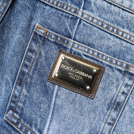 Dolce & Gabbana Two Tone Blue Cotton Regular Men Denim Jeans