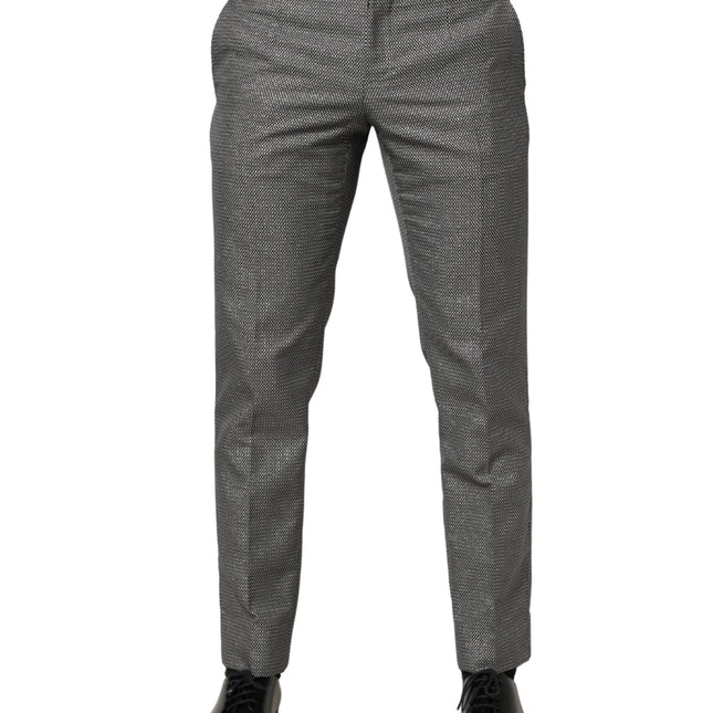 Dolce & Gabbana Gray Viscose Skinny Men Dress Trouser Pants