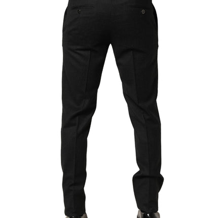 Dolce & Gabbana Black Wool Skinny Men Dress Trouser Pants