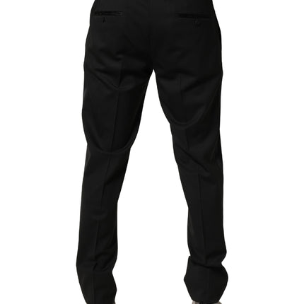 Dolce & Gabbana Black Wool Skinny Men Dress Trouser Pants