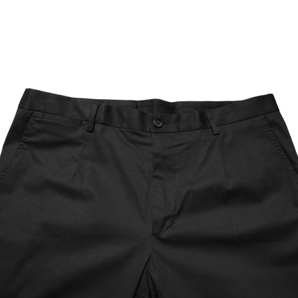 Dolce & Gabbana Black Cotton Skinny Men Dress Trouser Pants