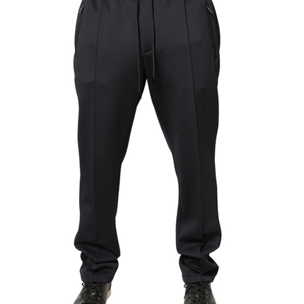 Dolce & Gabbana Black Polyester Skinny Jogger Trouser Pants