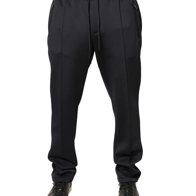 Dolce & Gabbana Black Polyester Skinny Jogger Trouser Pants