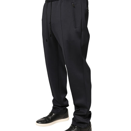 Dolce & Gabbana Black Polyester Skinny Jogger Trouser Pants