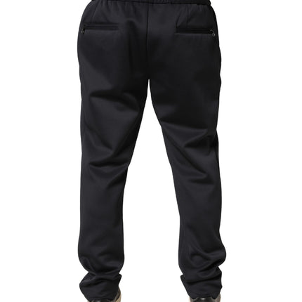 Dolce & Gabbana Black Polyester Skinny Jogger Trouser Pants