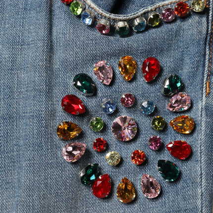 Dolce & Gabbana Blue Embellished Loose Cotton Men Denim Jeans