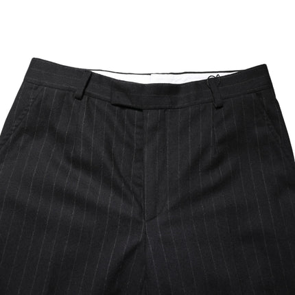 Dolce & Gabbana Black Stripes Wool Dress Formal Trouser Pants