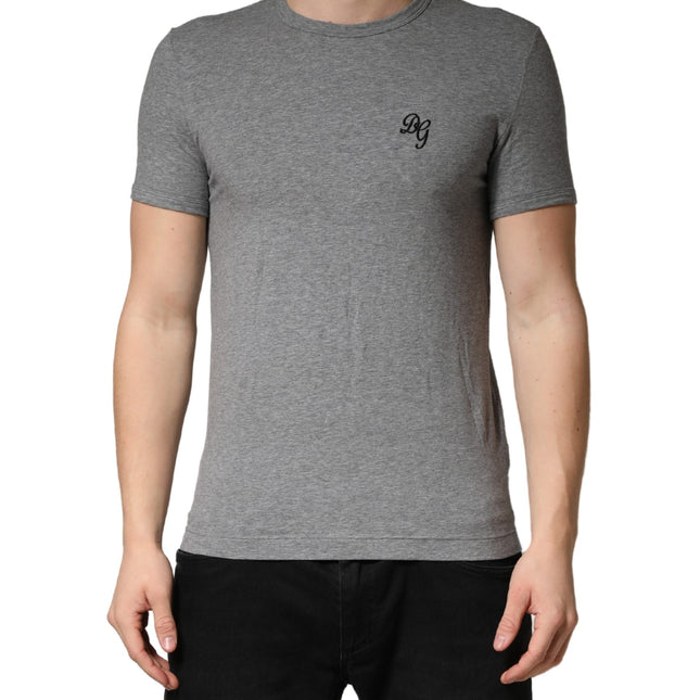 Dolce & Gabbana Gray DG Logo Crew Neck Men Underwear T-shirt