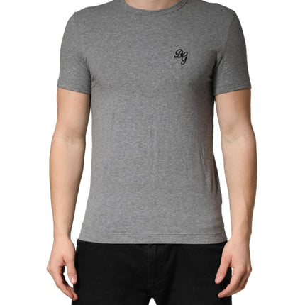 Dolce & Gabbana Gray DG Logo Crew Neck Men Underwear T-shirt