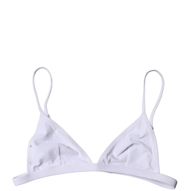 Dolce & Gabbana Top White Nylon Triangle Swimwear Beachwear Bikini