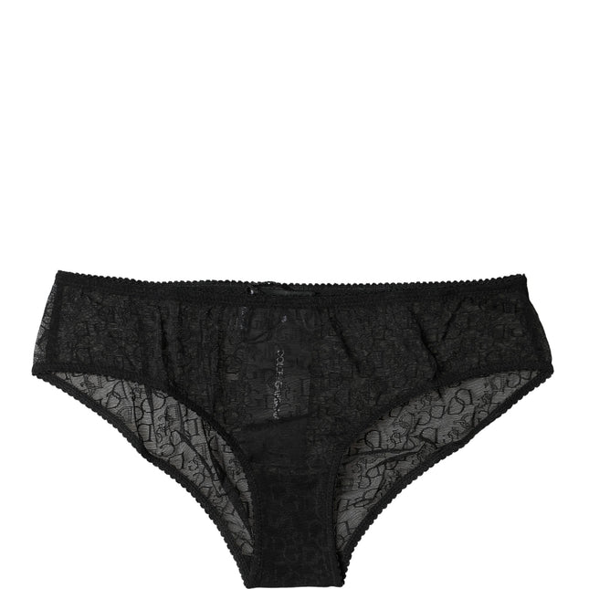 Dolce & Gabbana Black Nylon Stretch Mid Waist Brief Underwear