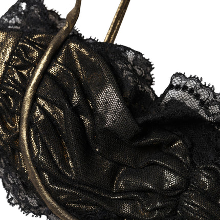 Dolce & Gabbana Black Silk Underwired Balconnet Bra Underwear