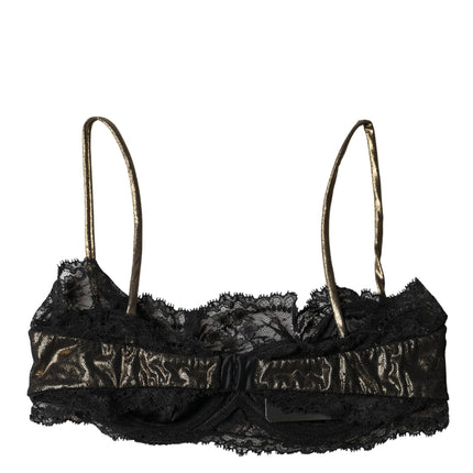 Dolce & Gabbana Black Silk Underwired Balconnet Bra Underwear