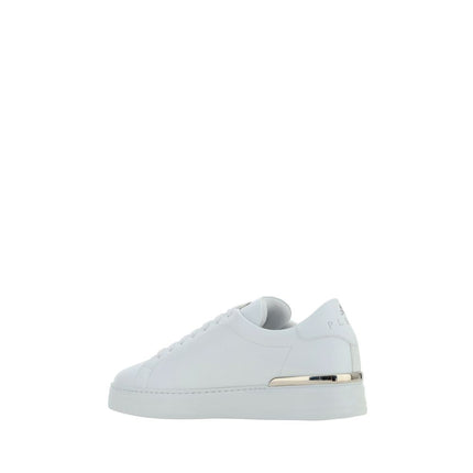 Philipp Plein White Calf Leather Bos Taurus Low Top Sneakers