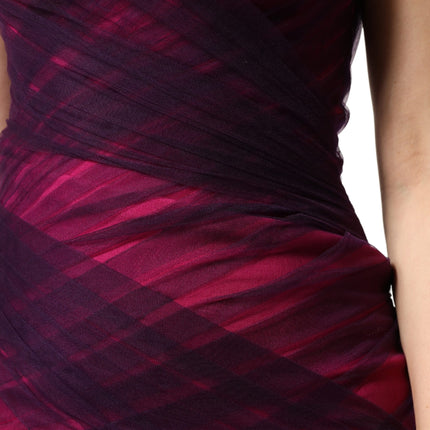 Dolce & Gabbana Pink Black Strapless Sheath Mermaid  Dress