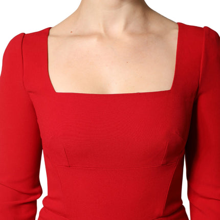 Dolce & Gabbana Red Viscose Sheath Bodycon Mermaid Dress