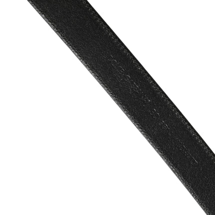 Dolce & Gabbana Men Black Classic Leather Metal Buckle Belt
