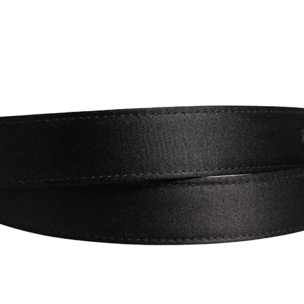 Dolce & Gabbana Men Black Classic Leather Metal Buckle Belt