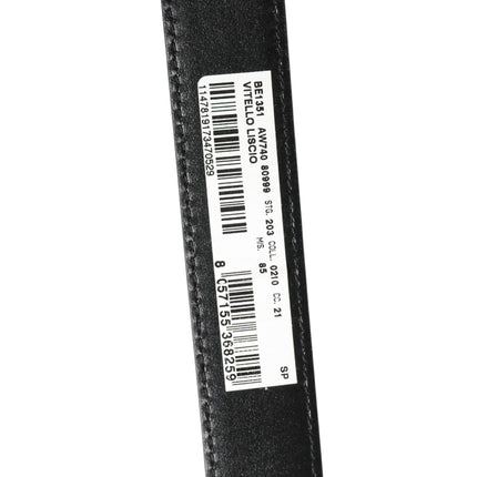 Dolce & Gabbana Men Black Classic Leather Metal Buckle Belt