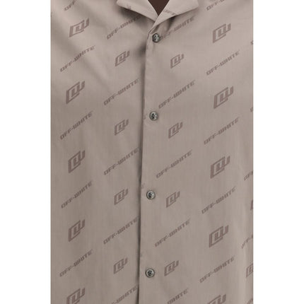 Off-White Beige Viscose Shortsleeve Shirt