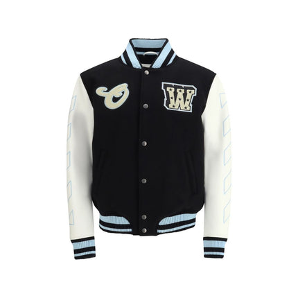 Off-White Black Wool Oves Aries Bomber