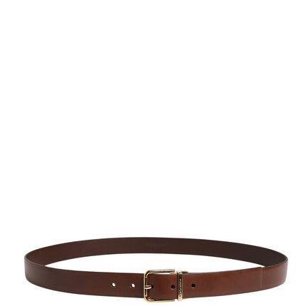 Dolce & Gabbana Men Brown Classic Leather Metal Buckle Belt