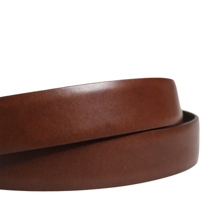 Dolce & Gabbana Men Brown Classic Leather Metal Buckle Belt