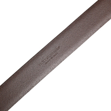 Dolce & Gabbana Men Brown Classic Leather Metal Buckle Belt