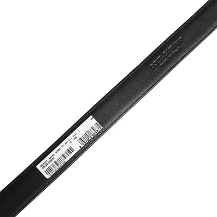 Dolce & Gabbana Men Black Viscose Leather Metal Buckle Belt