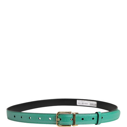 Dolce & Gabbana Men Green Classic Leather Metal Buckle Belt
