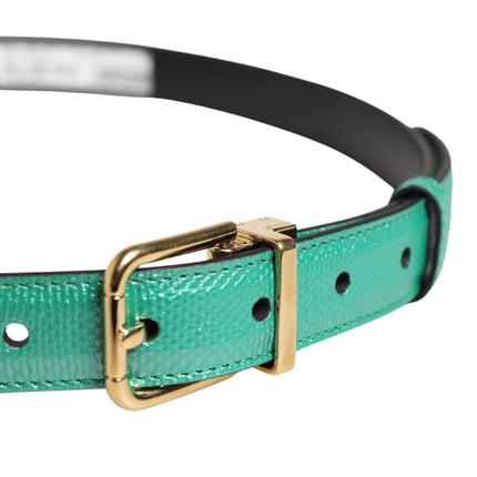 Dolce & Gabbana Men Green Classic Leather Metal Buckle Belt