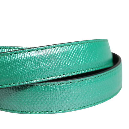 Dolce & Gabbana Men Green Classic Leather Metal Buckle Belt