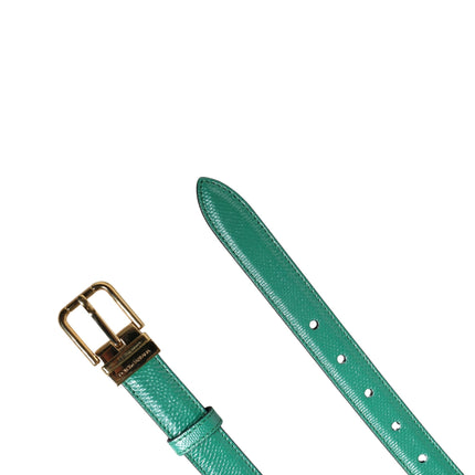 Dolce & Gabbana Men Green Classic Leather Metal Buckle Belt