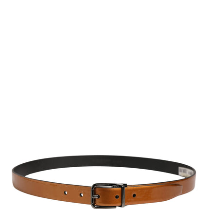 Dolce & Gabbana Men Brown Classic Leather Metal Buckle Belt