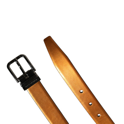 Dolce & Gabbana Men Brown Classic Leather Metal Buckle Belt
