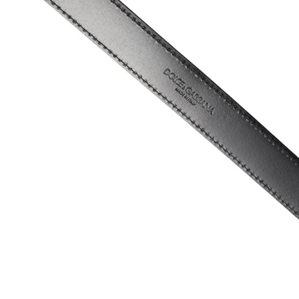 Dolce & Gabbana Men Black Marble Leather DG Logo Buckle Belt