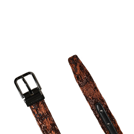 Dolce & Gabbana Men Brown Classic Polyester Metal Buckle Belt